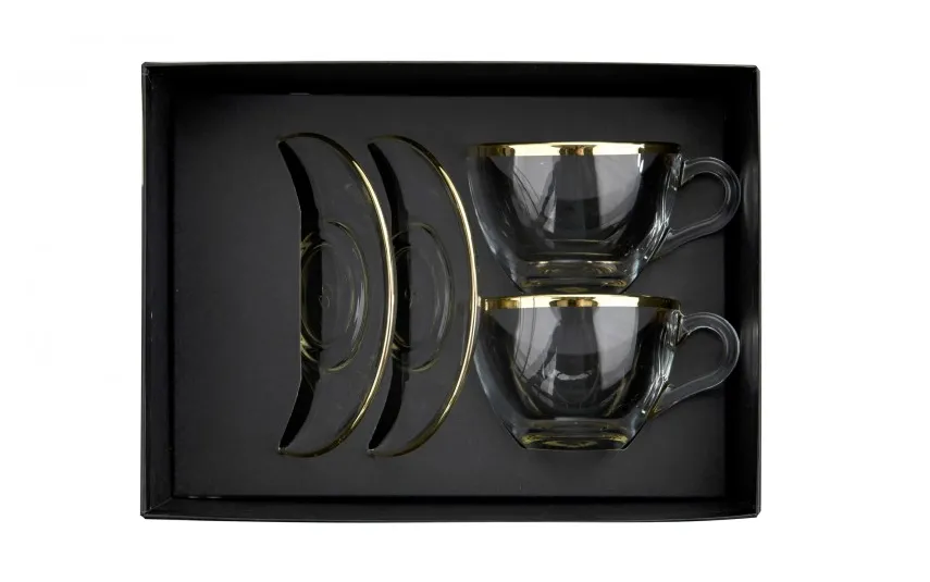 Combi dla Witeks Komplet 2 filiżanek do cappuccino ze spodkami Golden Line Hot