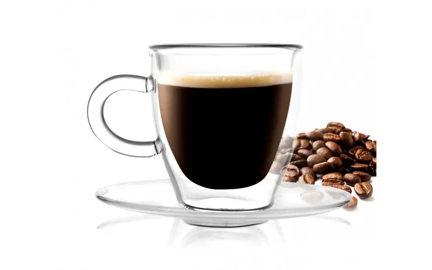 Vialli Design Komplet 2 filiżanek termicznych do espresso 50 ml z podwójną ścianką AMO Online