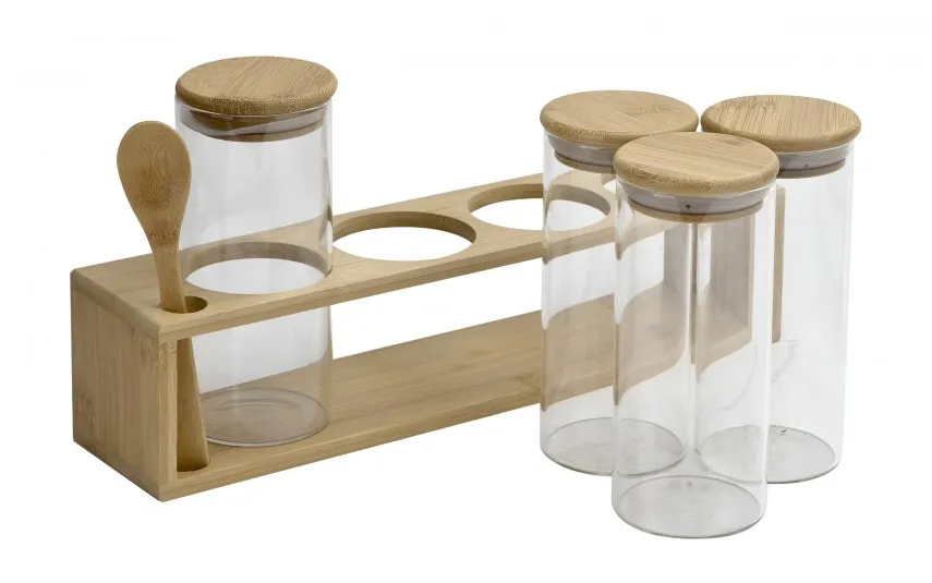 Chomik Komplet 4 słoików 400 ml z bambusową półką 0765 Sale