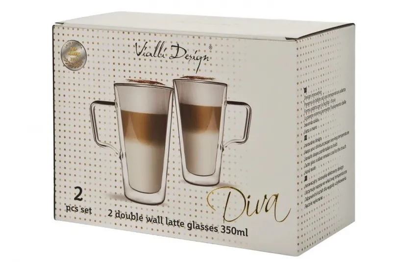 Vialli Design Komplet 2 szklanek 350 ml do latte Diva Sale