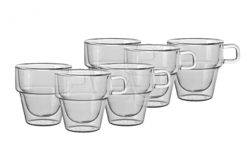Vialli Design Komplet 6 szklanek termicznych 350 ml Senso z podwójną ścianką Best