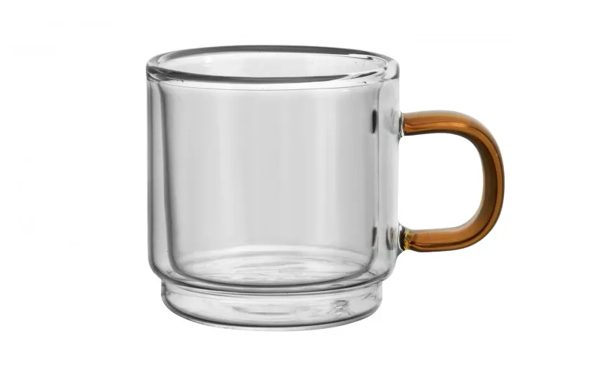 Vialli Design Komplet 2 szklanek termicznych do espresso z podwójną ścianką 80 ml Amber Best