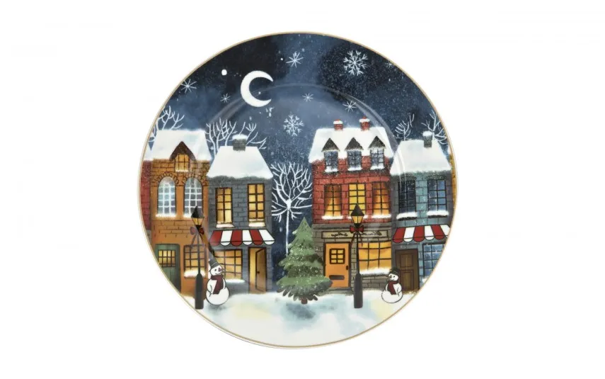 Duo Komplet 2 talerzy deserowych 19 cm Christmas City Outlet