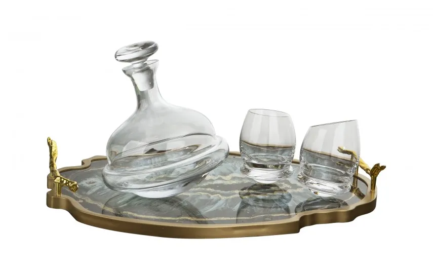 Krosno Komplet do whisky karafka 750 ml + 2 szklanki 200 ml Roly-Poly Outlet