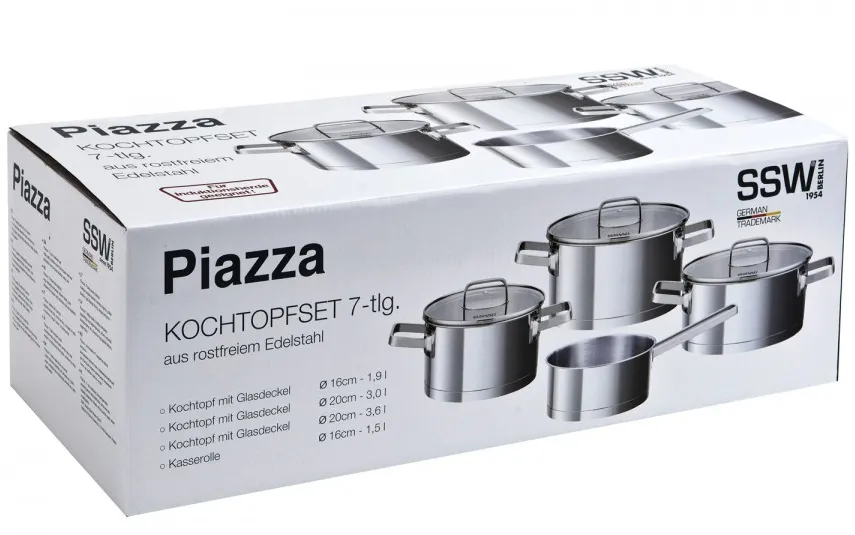 SSW Komplet garnków 7 el. Piazza Outlet