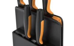 Fiskars Komplet noży kuchennych czarno-pomarańczowych Fashion