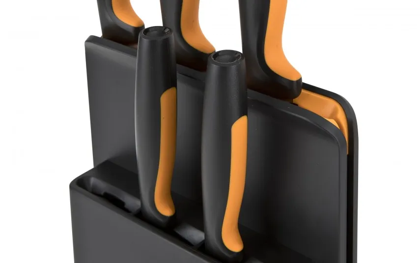 Fiskars Komplet noży kuchennych czarno-pomarańczowych Fashion