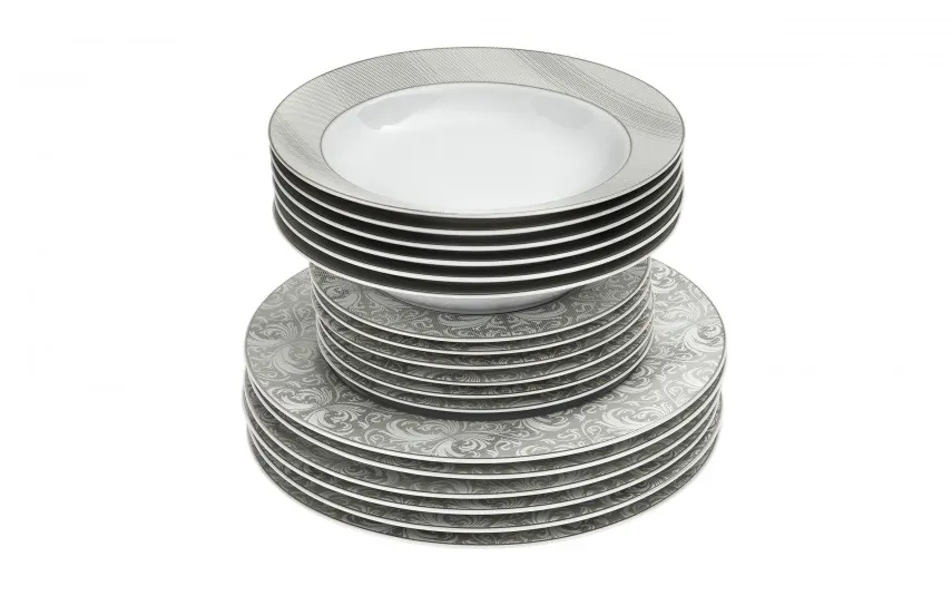Cmielow Komplet talerzy 6/18 Atlanta Silver Clearance