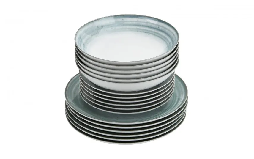 Lubiana Komplet talerzy dla 6 osób Boss Zielony N003 18 el. Outlet