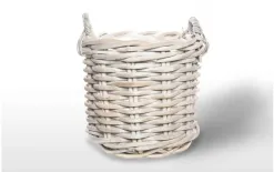 Vimine Kosz rattanowy Rennes Biały śr. 50 cm New