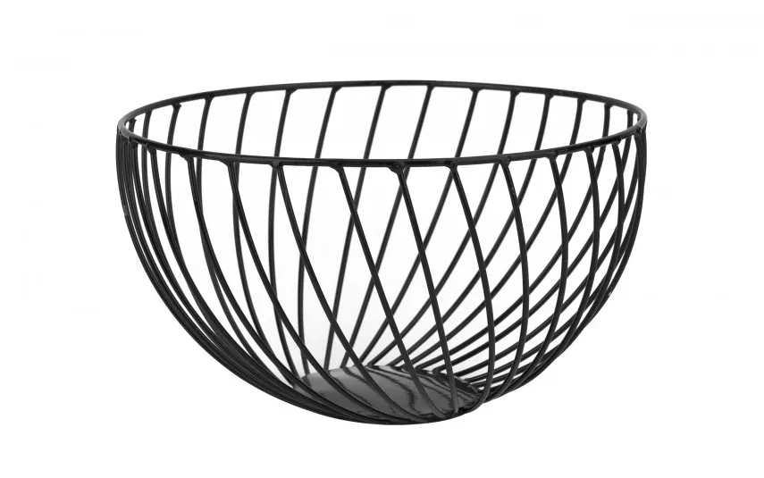 MPLCo Koszyk na owoce 25 cm metalowy czarny MPL Outlet