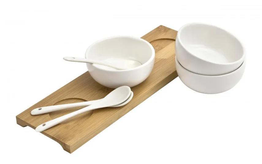 KingHoff Kpl. 3 miseczek + łyżka + deska do Dipów Sale