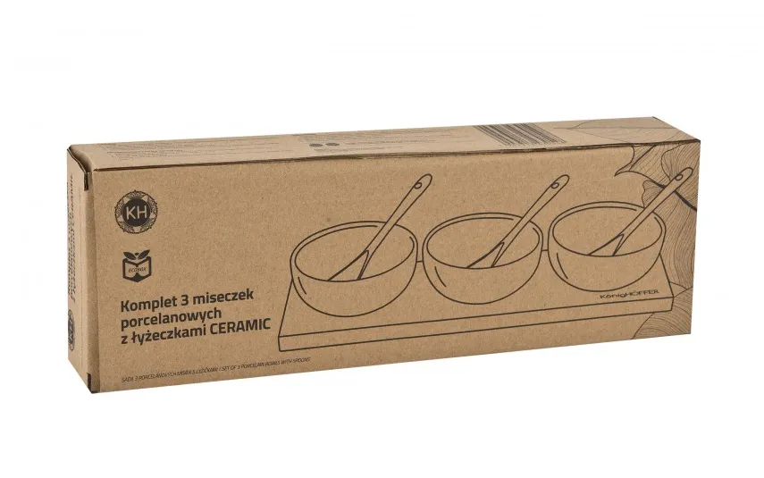 KingHoff Kpl. 3 miseczek + łyżka + deska do Dipów Sale