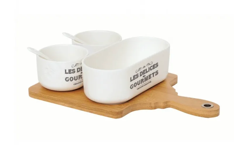 Nuova R2S Kpl. 3 miseczek z deską Les Delices des Gourmets Outlet