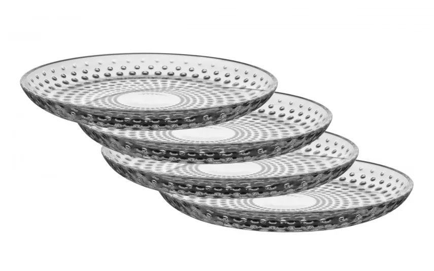 RCR KPL. 4 talerzy deserowych szklanych 18cm Galassia Fashion
