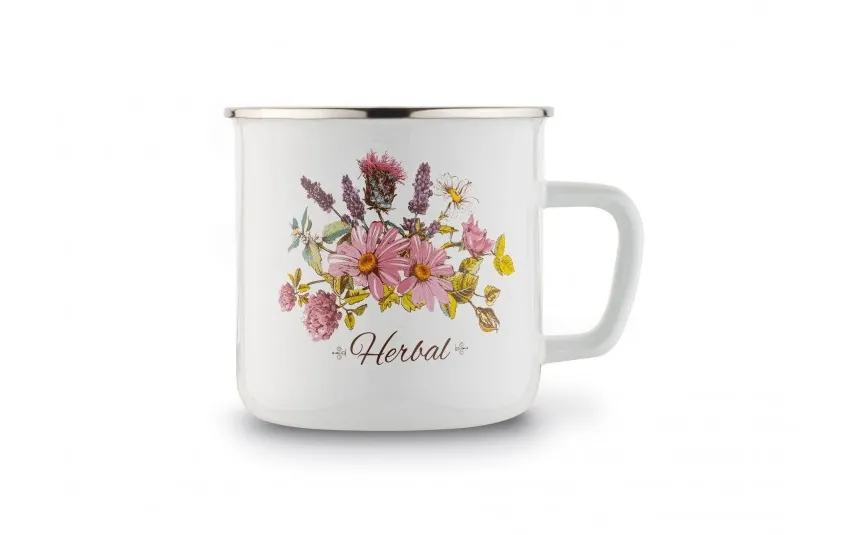 Tadar Kubek emaliowany z pokrywką 1000 ml Herbal Sale