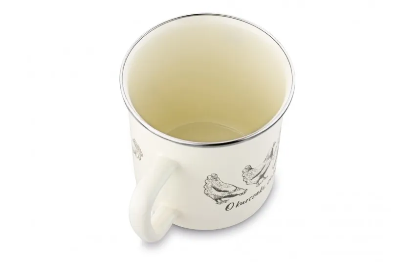 Tadar Kubek emaliowany z pokrywką 1000 ml O kurczaki Outlet