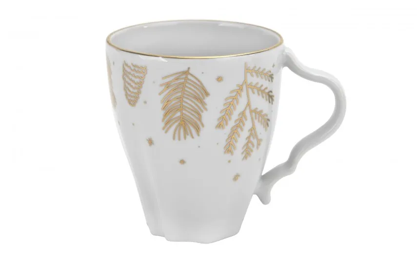 Lubiana Kubek 350ml Złoty Las Stone Age Biały Sale
