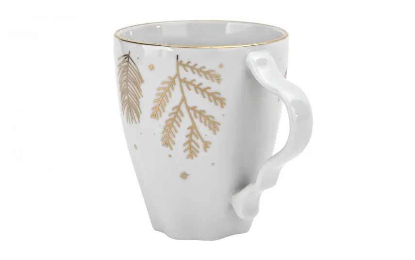 Lubiana Kubek 350ml Złoty Las Stone Age Biały Sale