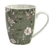 Veroni Kubek porcelanowy 360 ml Grande ciemnozielony wzór 1 Discount