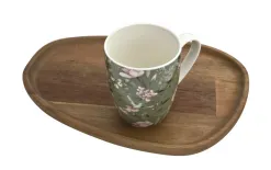 Veroni Kubek porcelanowy 360 ml Grande ciemnozielony wzór 1 Discount