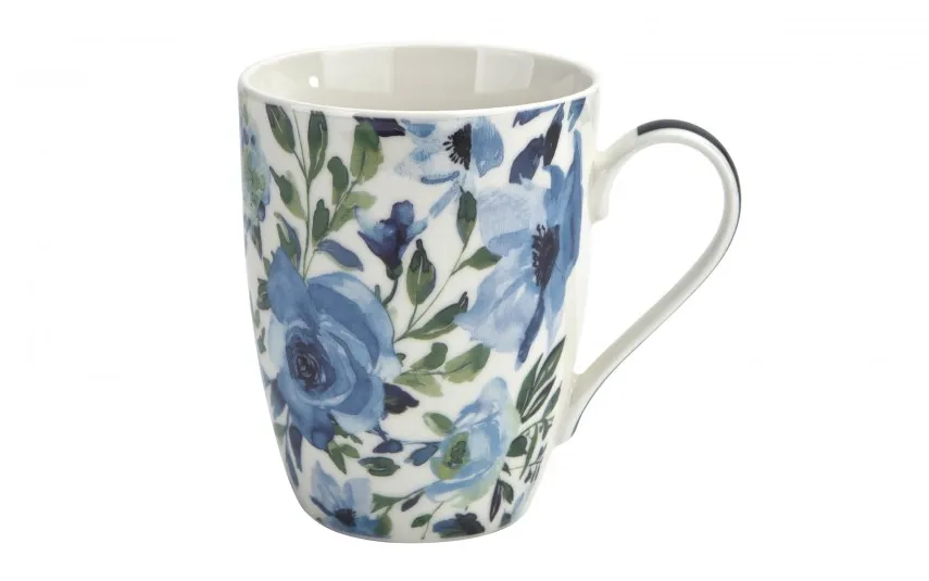 Veroni Kubek porcelanowy 340 ml Indigo biały wzór 3 New