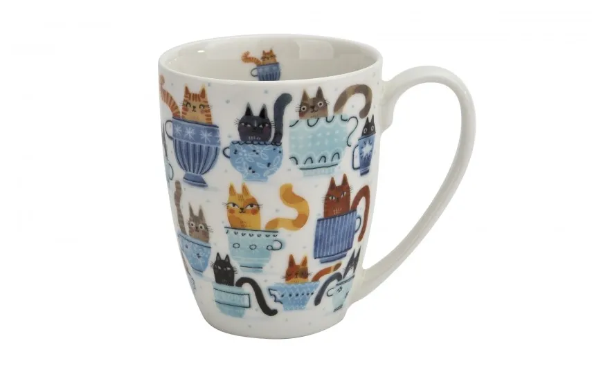 Duo Kubek porcelanowy 350 ml Koci Świat Koty w filiżankach New