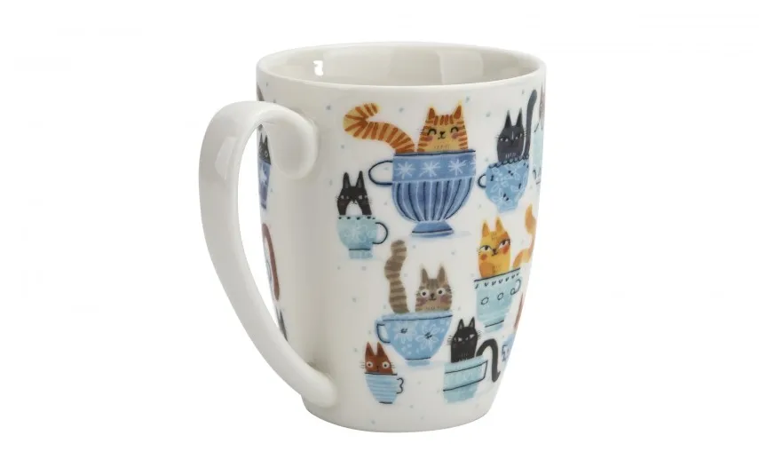 Duo Kubek porcelanowy 350 ml Koci Świat Koty w filiżankach New