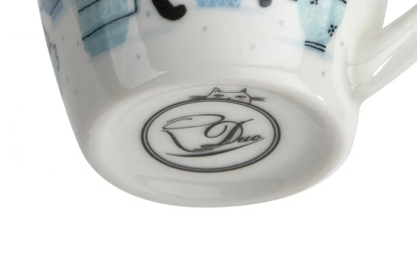 Duo Kubek porcelanowy 350 ml Koci Świat Koty w filiżankach New