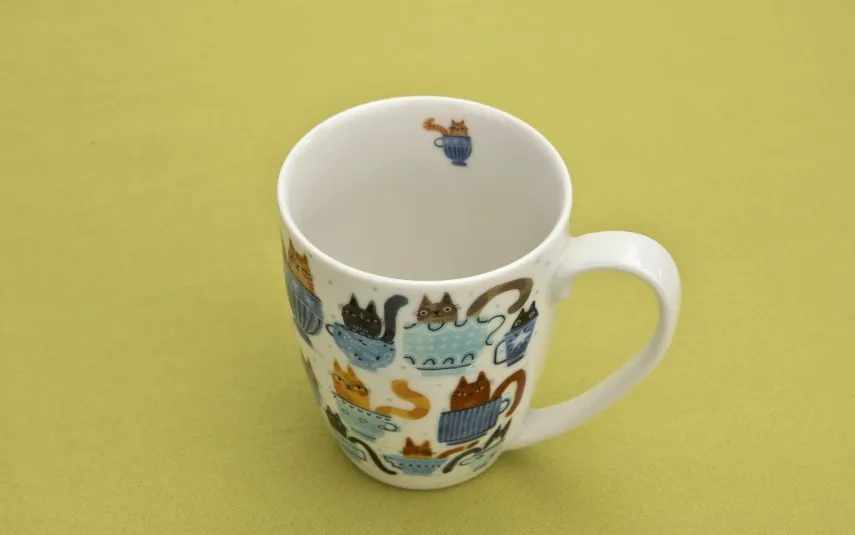 Duo Kubek porcelanowy 350 ml Koci Świat Koty w filiżankach New
