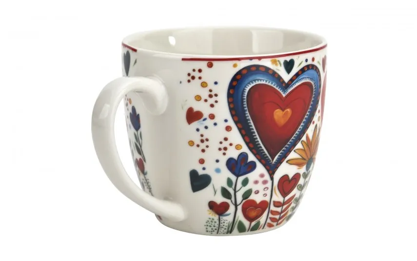 Duo Kubek porcelanowy 460 ml Kolorowe Serca 2 Clearance