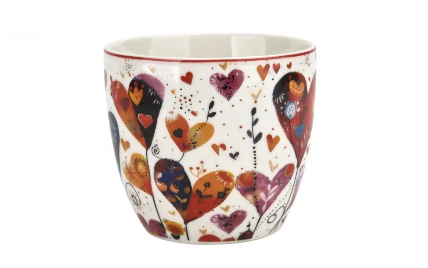 Duo Kubek porcelanowy 460 ml Kolorowe Serca 1 Fashion