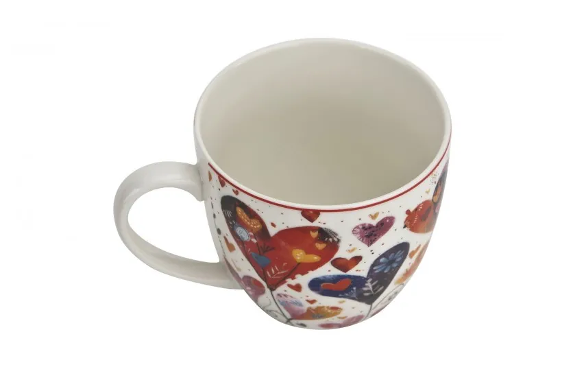 Duo Kubek porcelanowy 460 ml Kolorowe Serca 1 Fashion