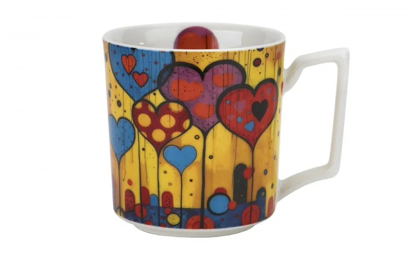 Duo Kubek porcelanowy 450 ml Modern Hearts Fashion