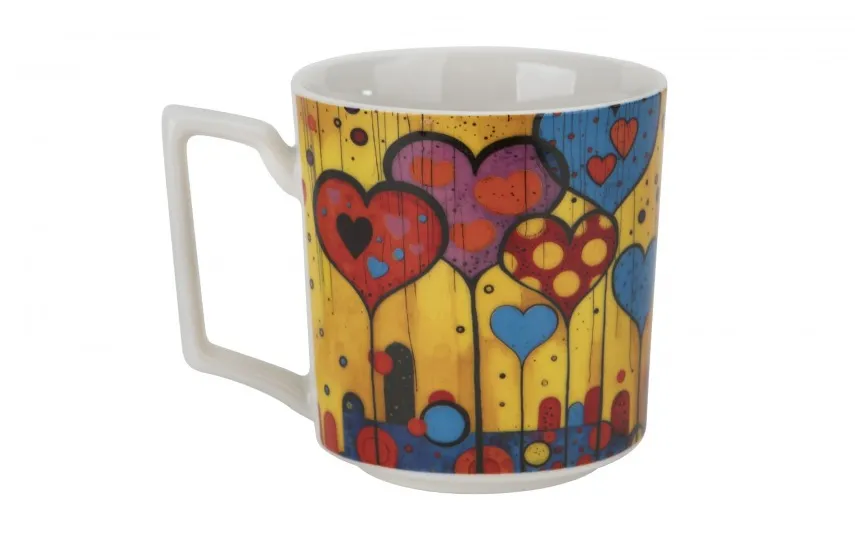 Duo Kubek porcelanowy 450 ml Modern Hearts Fashion