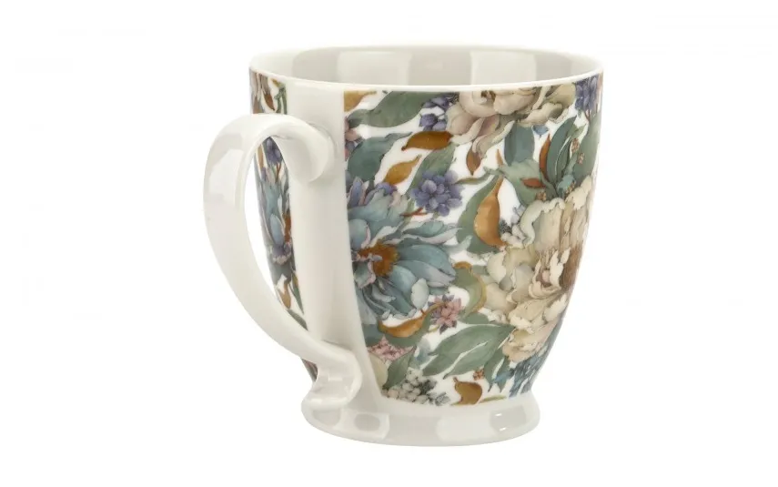 Duo Kubek porcelanowy 510 ml na stopce Peony White Online