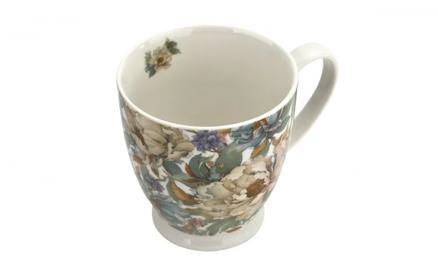 Duo Kubek porcelanowy 510 ml na stopce Peony White Online