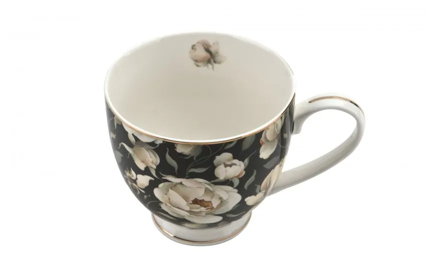 Duo Kubek porcelanowy 530 ml na stopce English Roses Black Online