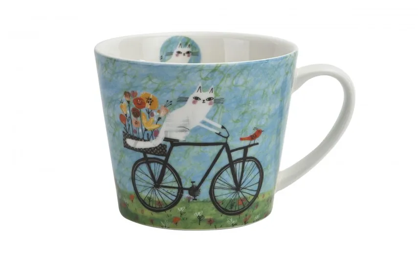 Duo Kubek porcelanowy 610 ml prosty Koci Świat Rower Sale