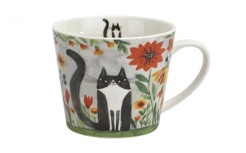 Duo Kubek porcelanowy 610 ml prosty Koci Świat Łąka Hot