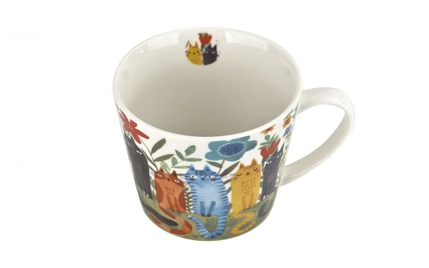 Duo Kubek porcelanowy 610 ml prosty Koty Ogrodowe Sale