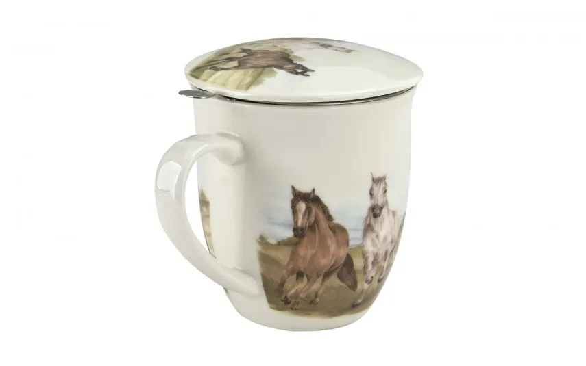Duo Kubek porcelanowy 450 ml z zaparzaczem Modern Sunflower Field Clearance