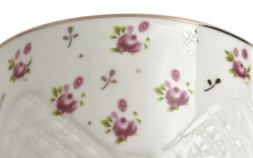 Veroni Kubek porcelanowy 430 ml z zaparzaczem Listki Valentina 713019 Best