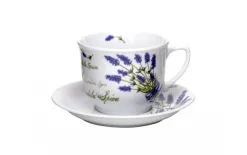 Lubiana Kubek porcelanowy 300 ml ze spodkiem Lawenda Wiedeń New