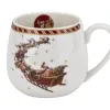 Duo Kubek porcelanowy baryłka 430ml SANTA ON SLEIGH New