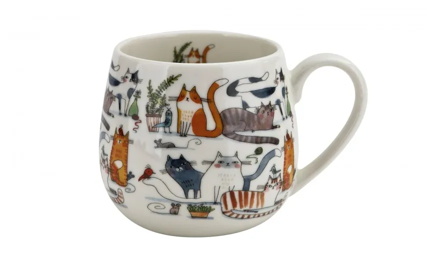 Duo Kubek porcelanowy baryłka 430 ml Leniwe Koty Outlet