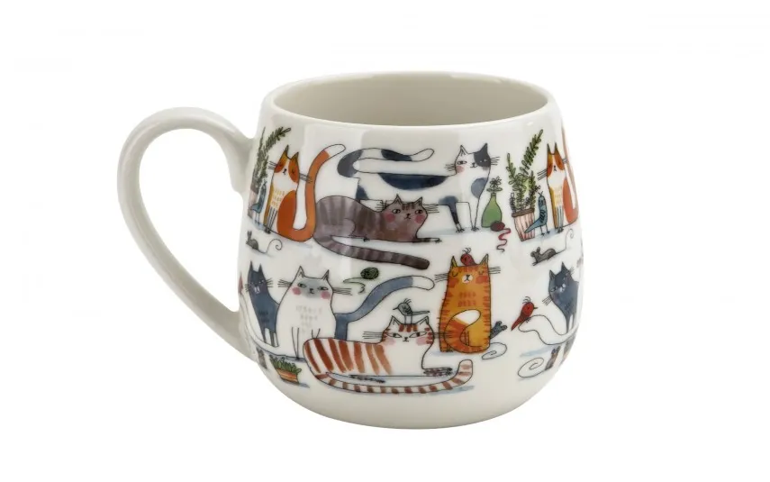 Duo Kubek porcelanowy baryłka 430 ml Leniwe Koty Outlet