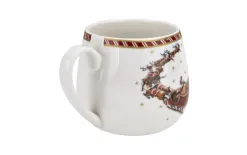 Duo Kubek porcelanowy baryłka 430ml SANTA ON SLEIGH New
