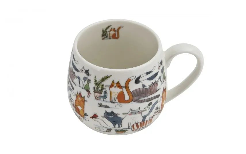 Duo Kubek porcelanowy baryłka 430 ml Leniwe Koty Outlet