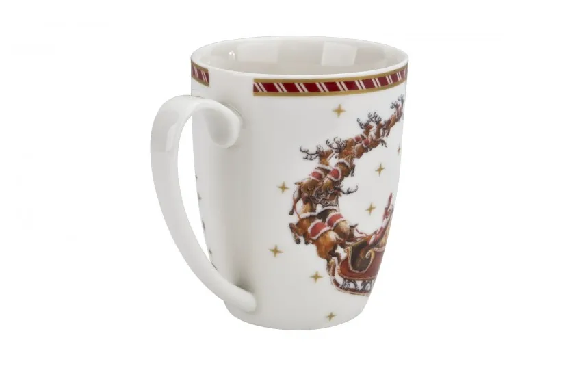 Duo Kubek porcelanowy 350ml Mikołaj na saniach Best